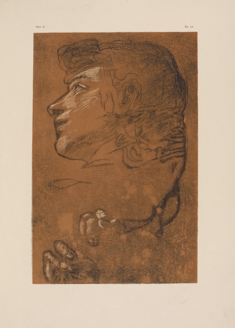 Drawing of head in profile by P. & D. Colnaghi, 1900 — digital art print download