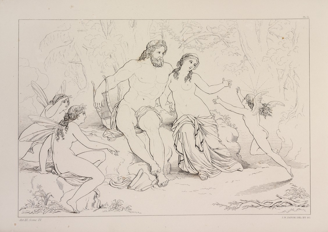 Compositions from Shelley's Prometheus unbound Pl.12 by Sir Joseph Noel Paton, 1844 — digital art print download