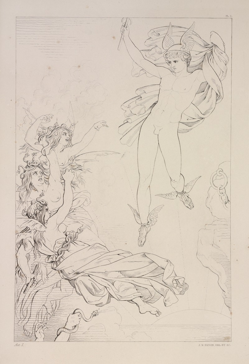 Compositions from Shelley's Prometheus unbound Pl.2 by Sir Joseph Noel Paton, 1844 — digital art print download