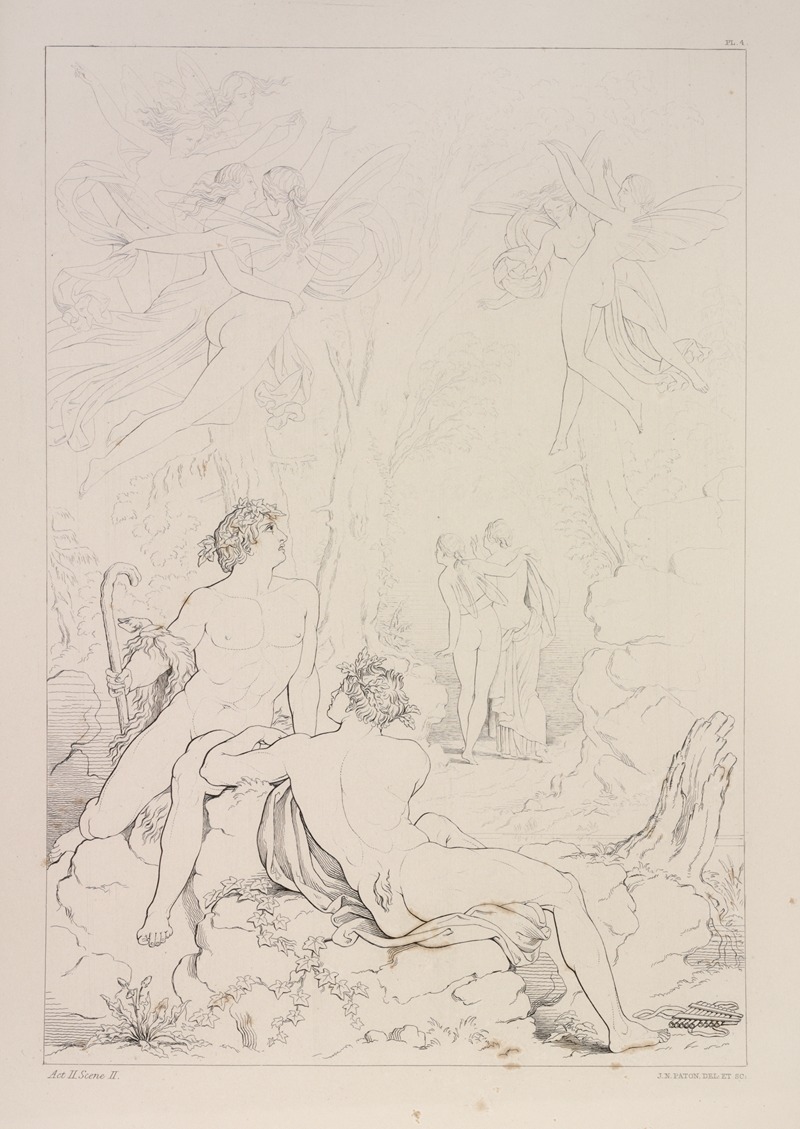 Compositions from Shelley's Prometheus unbound Pl.5 by Sir Joseph Noel Paton, 1844 — digital art print download