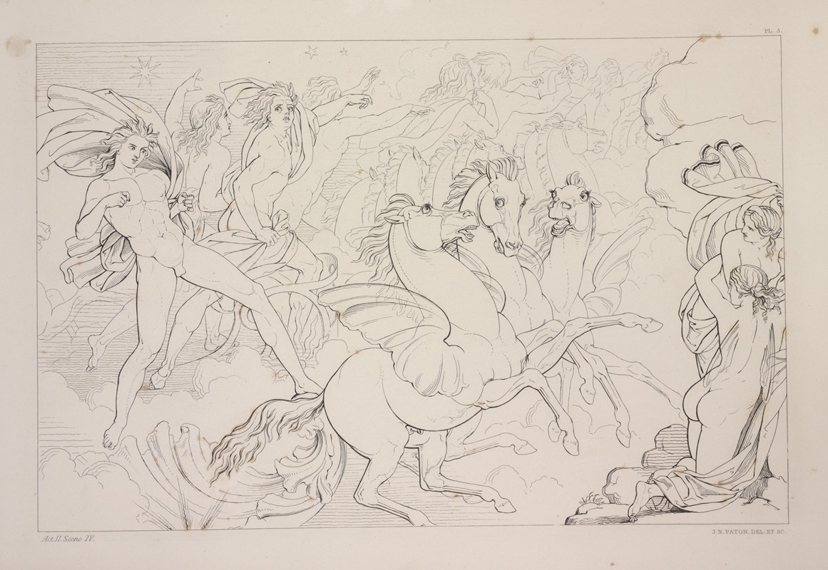 Compositions from Shelley's Prometheus unbound Pl.6 by Sir Joseph Noel Paton, 1844 — digital art print download