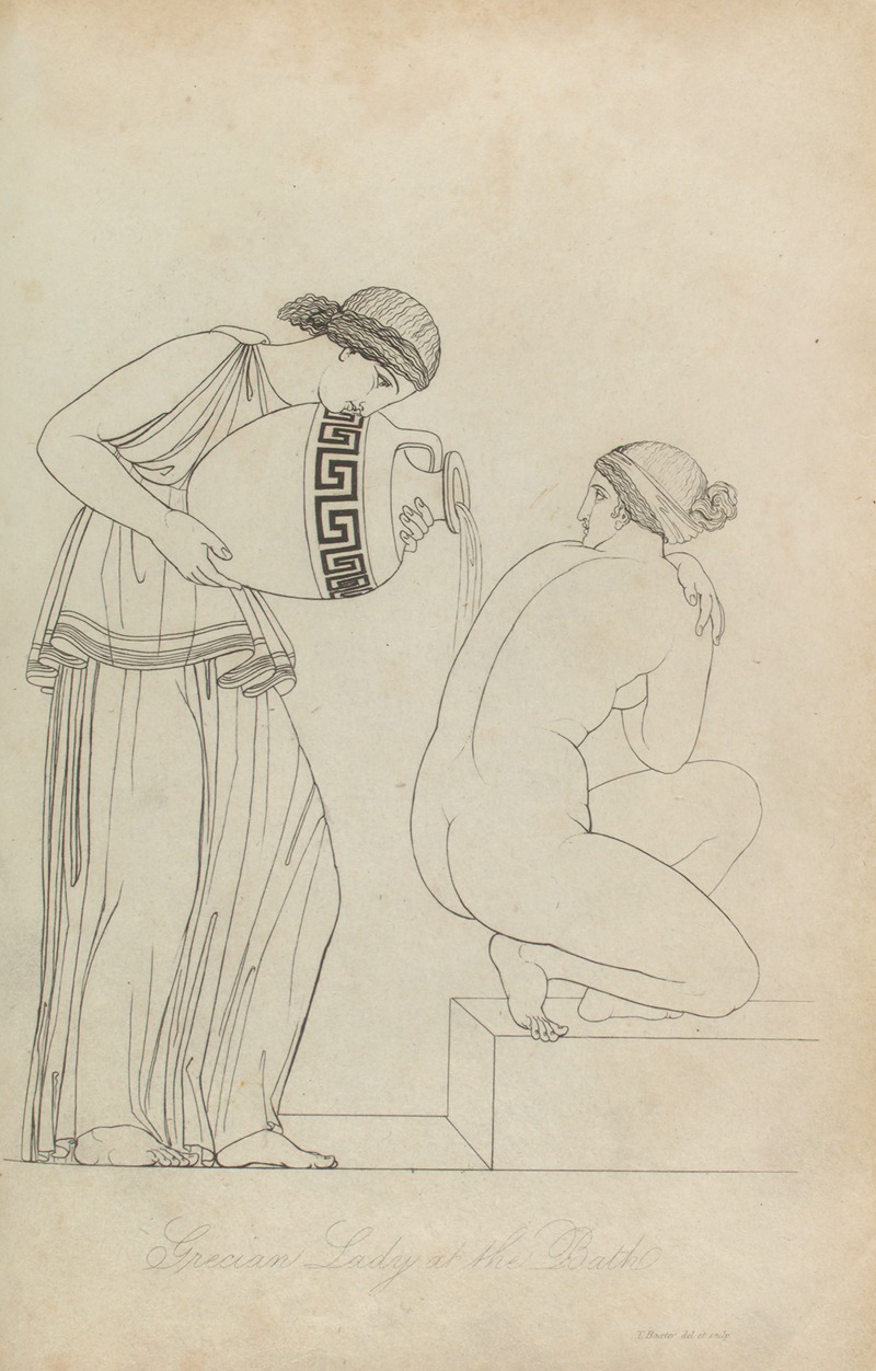 Grecian lady at the bath by Томас Бакстер, 1814 — digital art print download