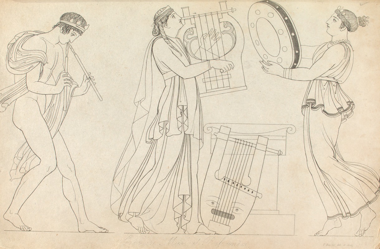 Grecian musical performers by Томас Бакстер, 1814 — digital art print download