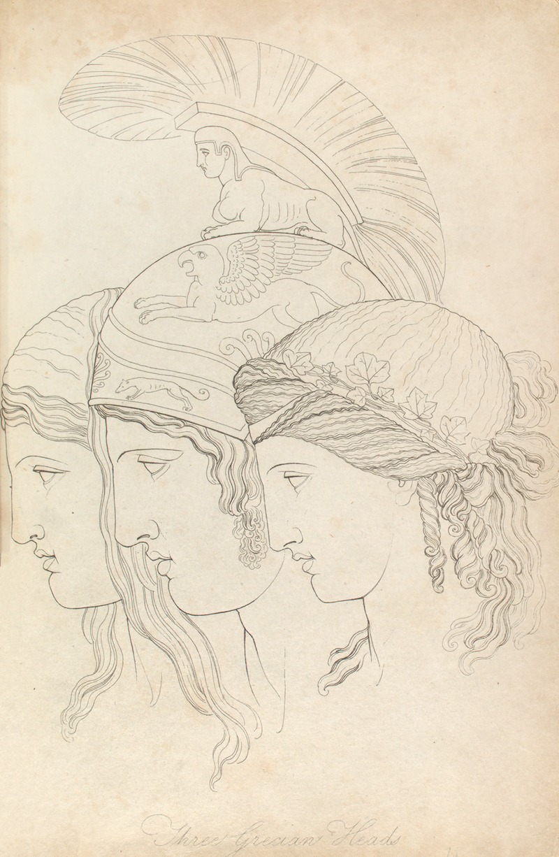 Three Grecian heads by Томас Бакстер, 1814 — digital art print download