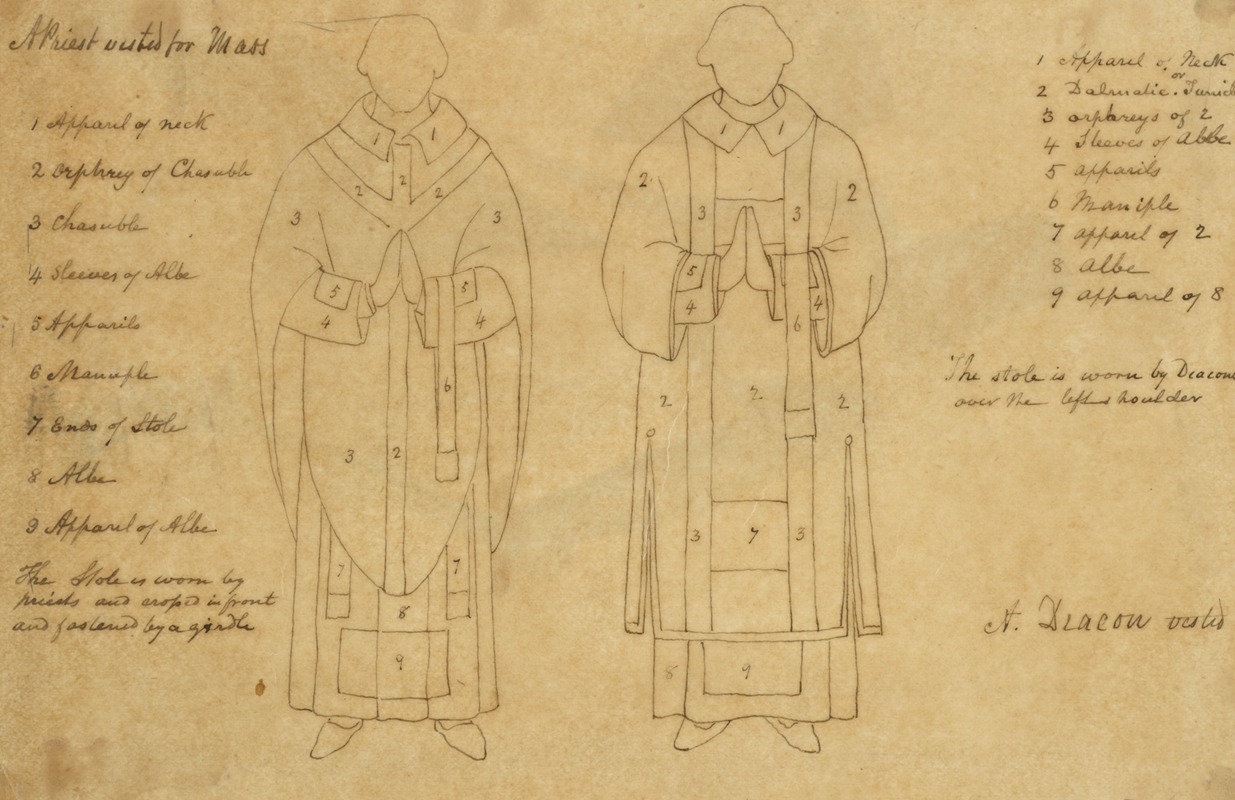 A priest vested for mass; A deacon vested — Stewart Watson