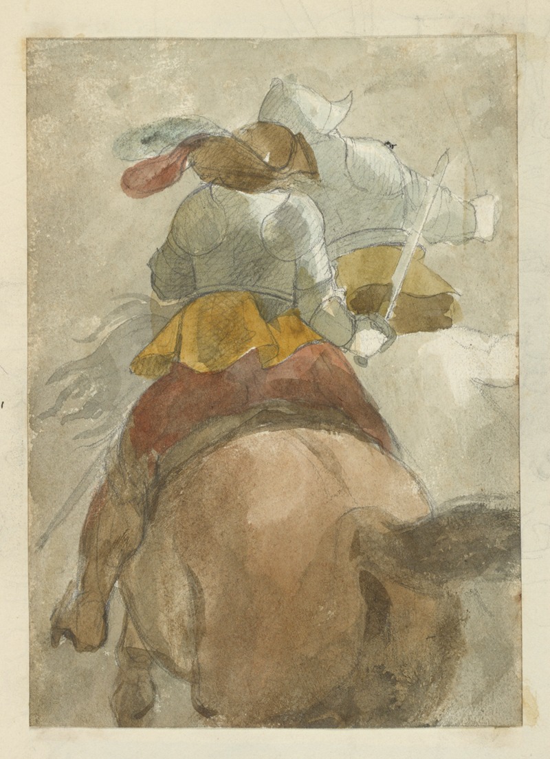 Armored figure on horseback by Stewart Watson, 1840 — digital art print download