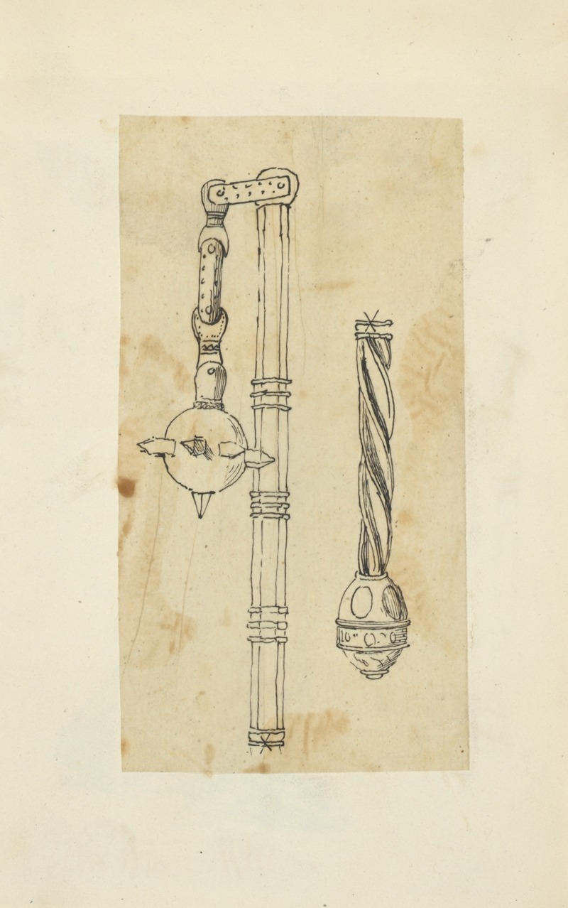 Club and flail by Stewart Watson, 1840 — digital art print download