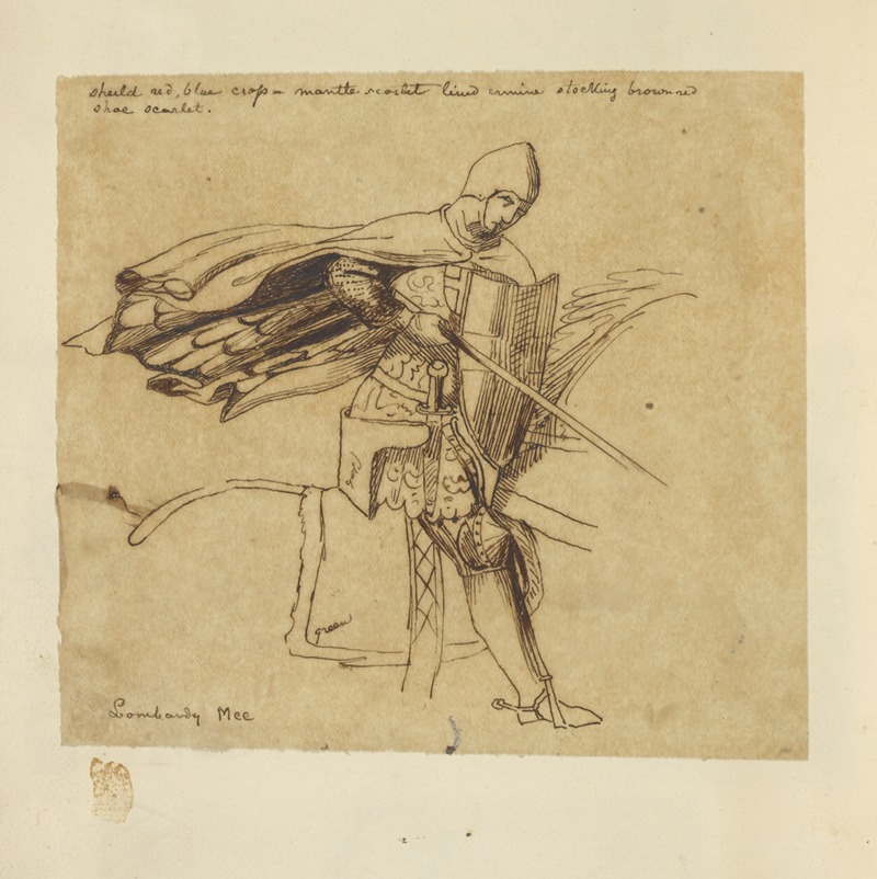 Knight on horseback, Lombardy MCC by Stewart Watson, 1840 — digital art print download