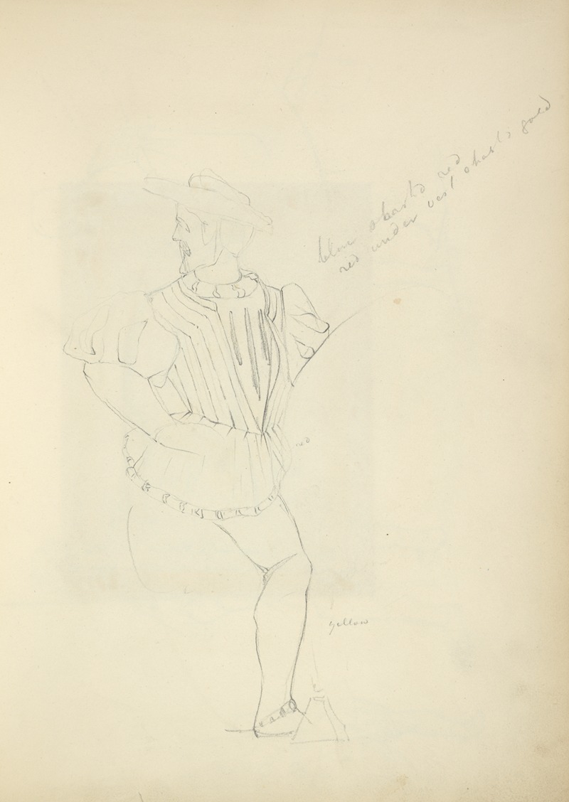 Man in hat, tunic and tights by Stewart Watson, 1840 — digital art print download