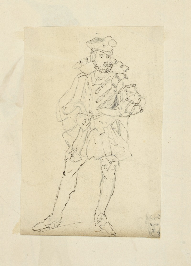 Man wearing hat, doublet and breeches by Stewart Watson, 1840 — digital art print download