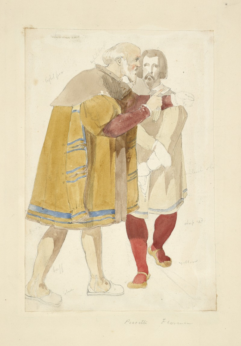 Two men walking perpendicularly to each other by Stewart Watson, 1840 — digital art print download