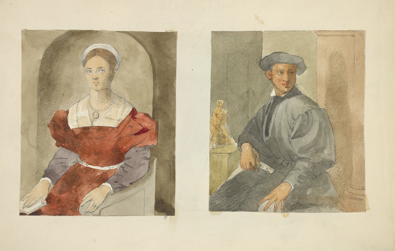 Young woman; Young man by Stewart Watson, 1840 — digital art print download