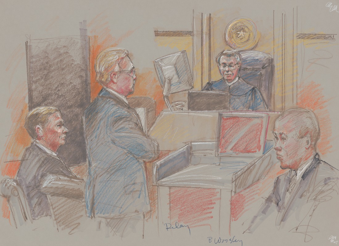 Former representative Tom DeLay during his corruption trial for illegal campaign finance activities — Brigitte Woosley
