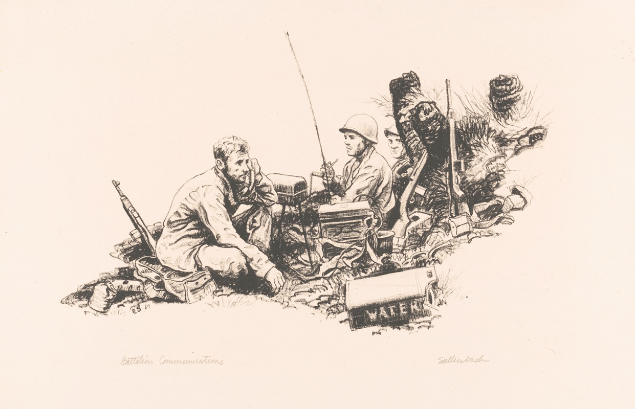 Battalion communications by Edward A. Sallenbach, 1945 — digital art print download