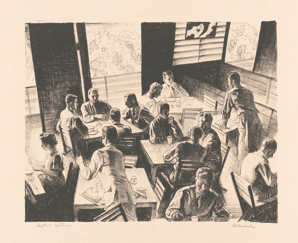Shafter cafeteria by Edward A. Sallenbach, 1945 — digital art print download