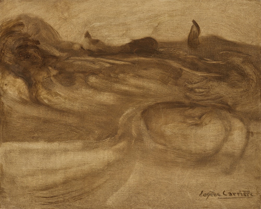 Paysage des environs de Paris by Южен Каррьер — digital art print download