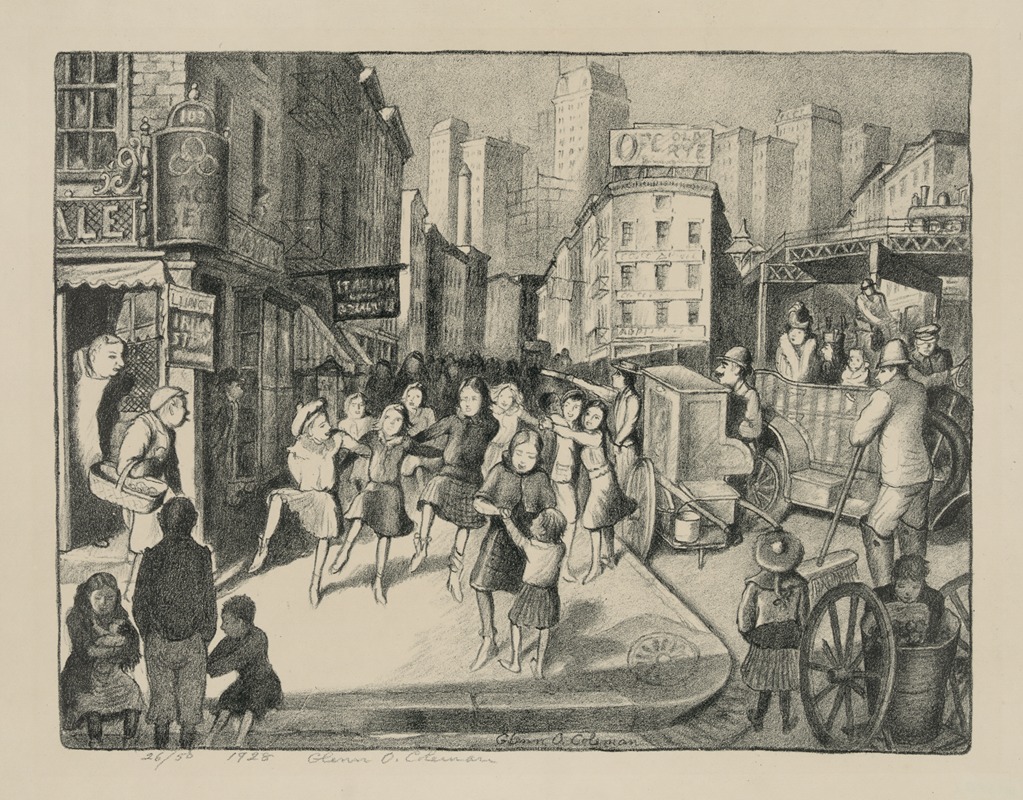 Hurdy gurdy ballet by Glenn O. Coleman, 1928 — digital art print download