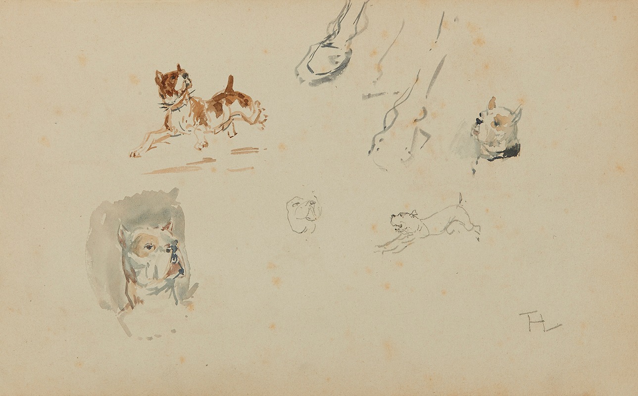 Chiens et sabots de cheval by Анри де Тулуз-Лотрек — digital art print download