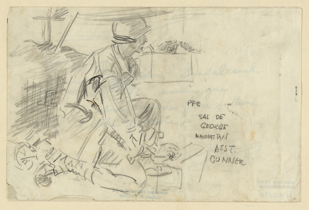 PFC Sal de George Manhattan asst. gunner — Howard Brodie
