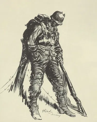 Taking a break by Howard Brodie, 1945 — digital art print download