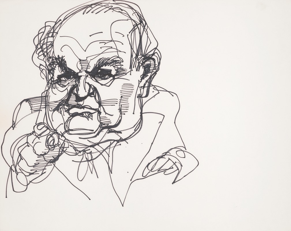 Senate Watergate hearing-senator points a finger by Joseph Papin, 1973 — digital art print download