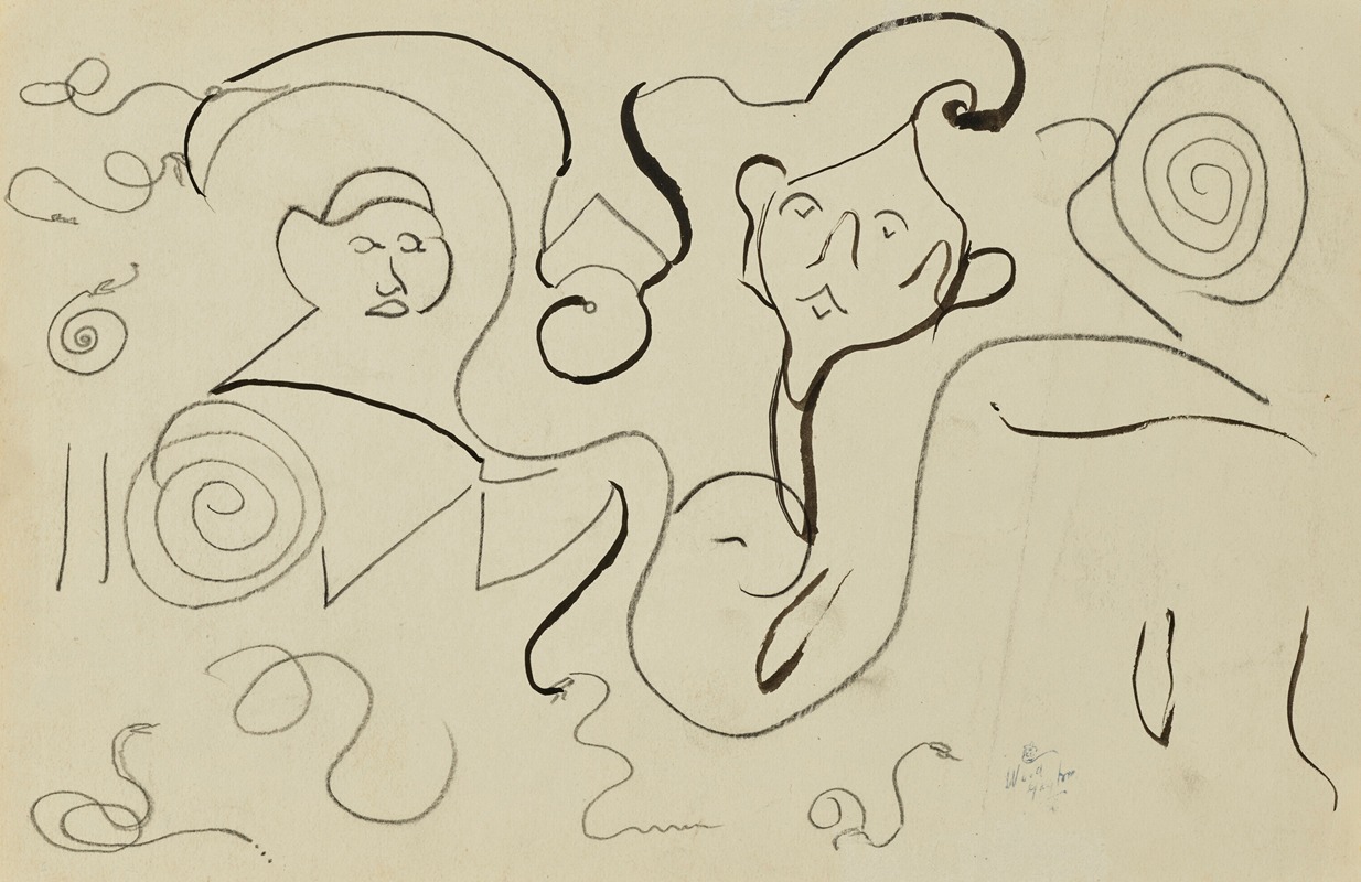 Études de visages by Жюль Паскин, 1914 — digital art print download