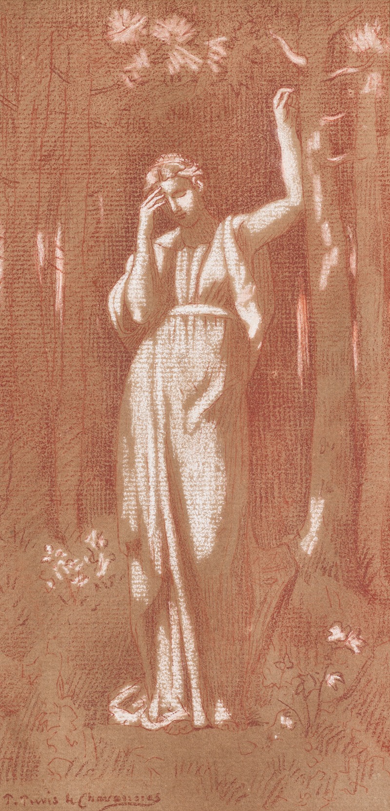 Étude pour 'Le Recueillement' by Пьер Пюви де Шаванн, 1867 — digital art print download