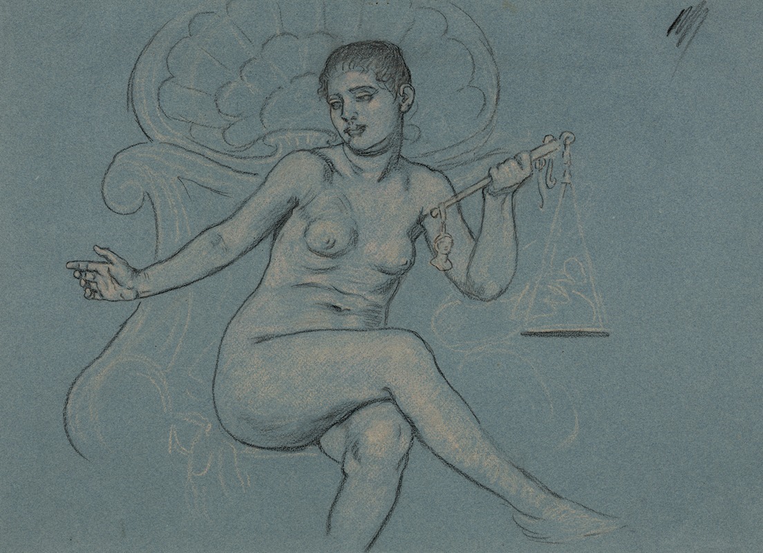 Study for central figure in Corrupt legislation by Элиху Веддер, 1895 — digital art print download