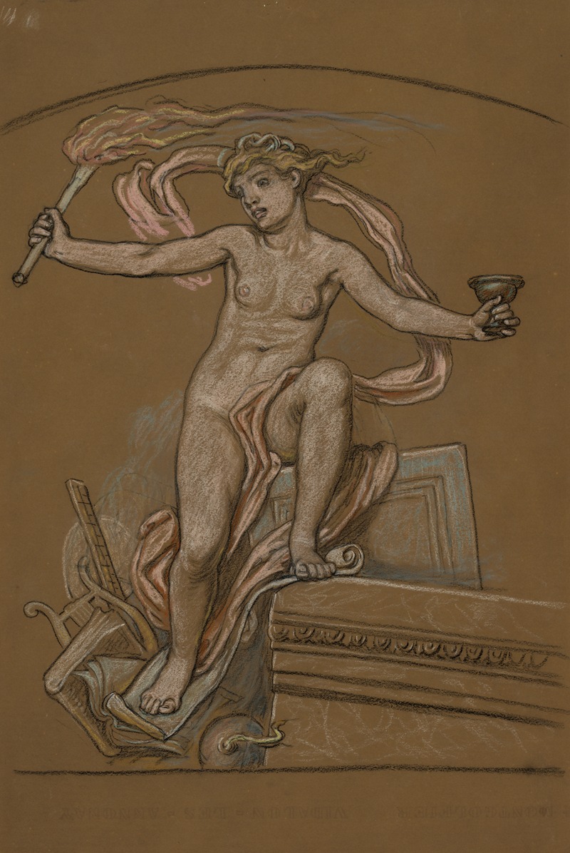 Study for the central figure of Anarchy by Элиху Веддер, 1895 — digital art print download