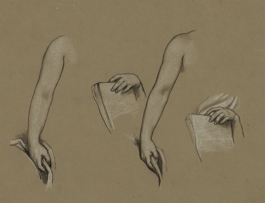 Study of figure holding cloth and book — Elihu Vedder