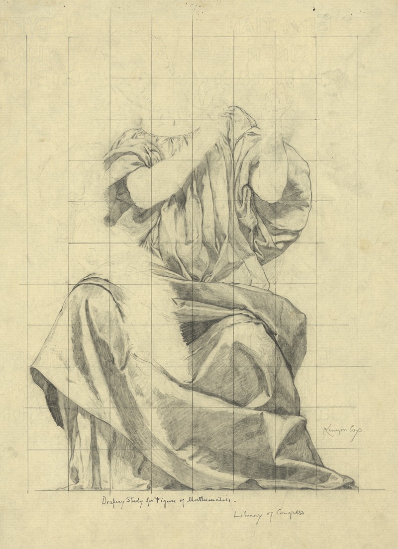 Drapery study for figure of Mathematics — Кеньон Кокс