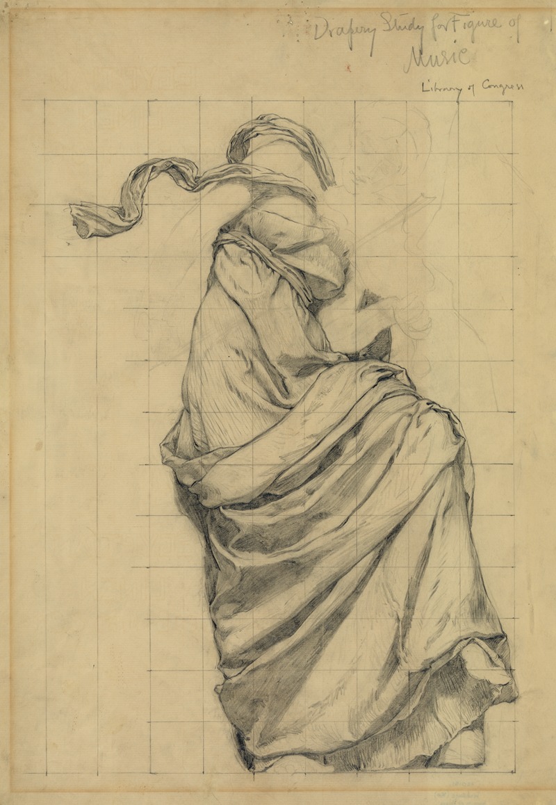 Drapery study for figure of Music — Kenyon Cox