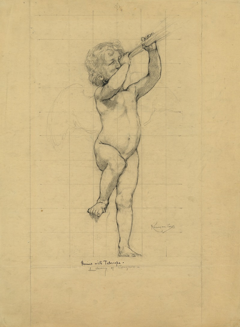 Genius with telescope by Кеньон Кокс, 1896 — digital art print download