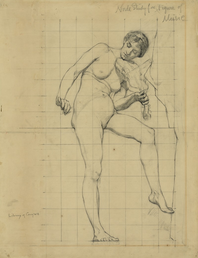 Nude study for figure of Music — Kenyon Cox