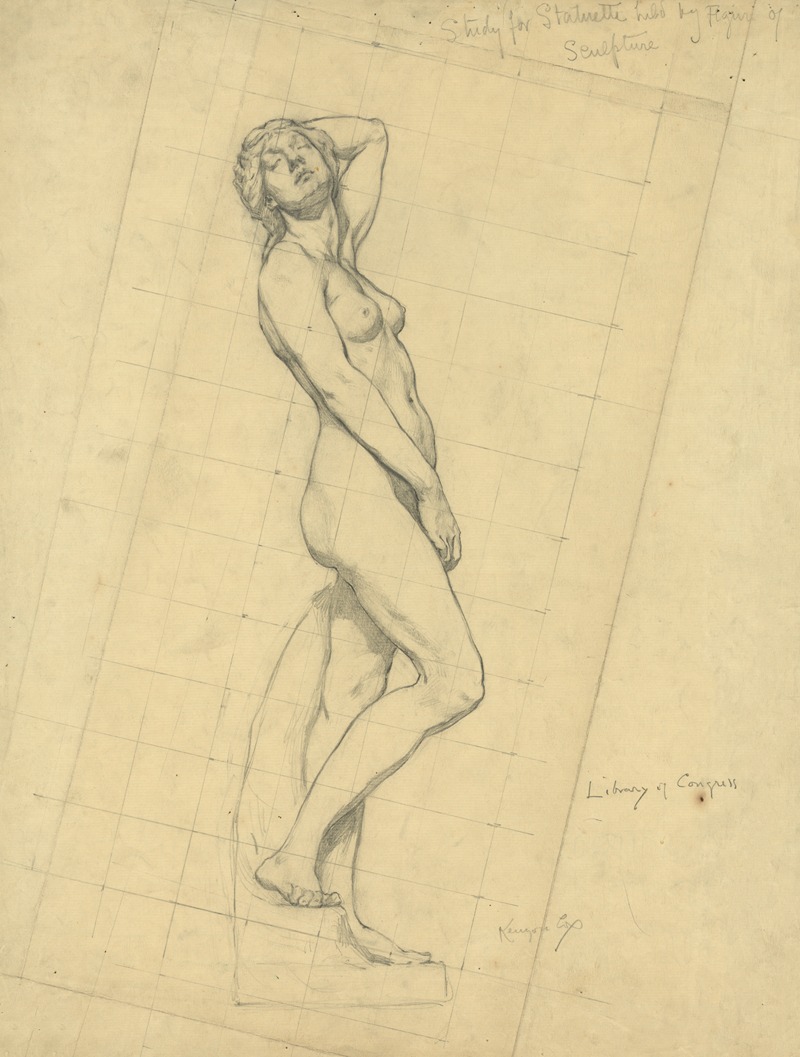 Study for statuette held by figure of Sculpture — Kenyon Cox