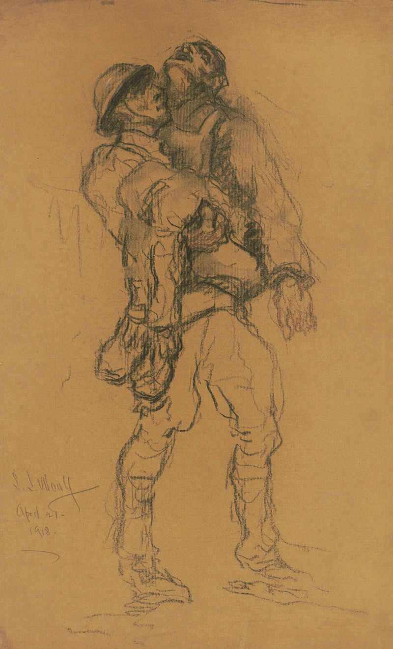Soldier Carrying a Wounded Soldier — Samuel Johnson Woolf