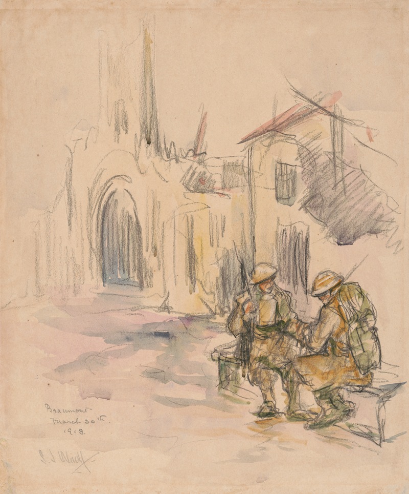 Soldiers Outside a Church — Samuel Johnson Woolf