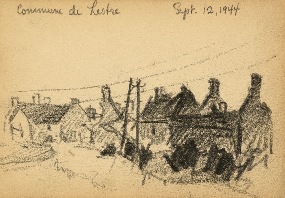 Commune de Lestre. by Виктор Альфред Ланди, 1944 — digital art print download