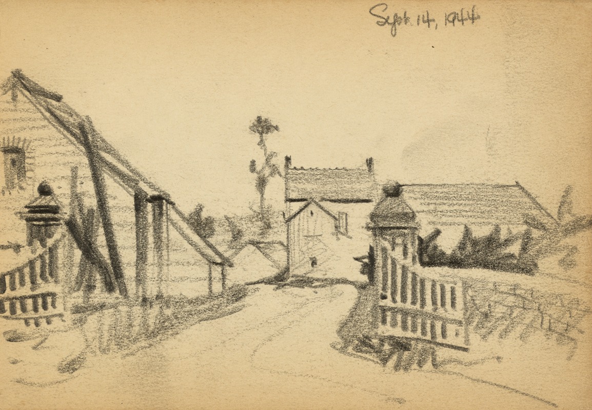 Gateway to farm by Виктор Альфред Ланди, 1944 — digital art print download