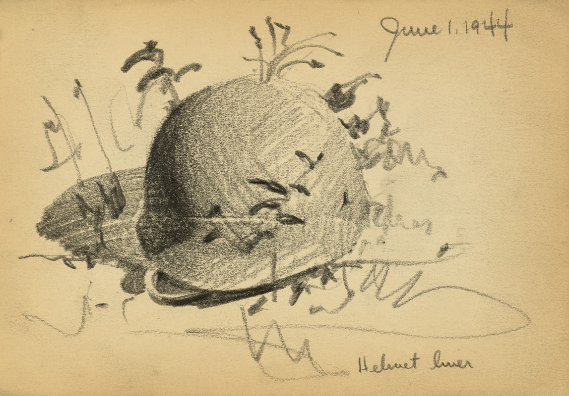 Helmet liner by Виктор Альфред Ланди, 1944 — digital art print download