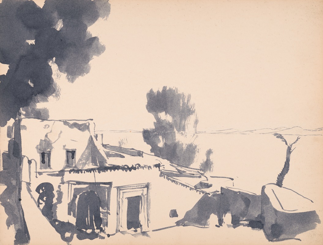 Old port in Bizerte, Tunisia, rainy day — Victor Alfred Lundy