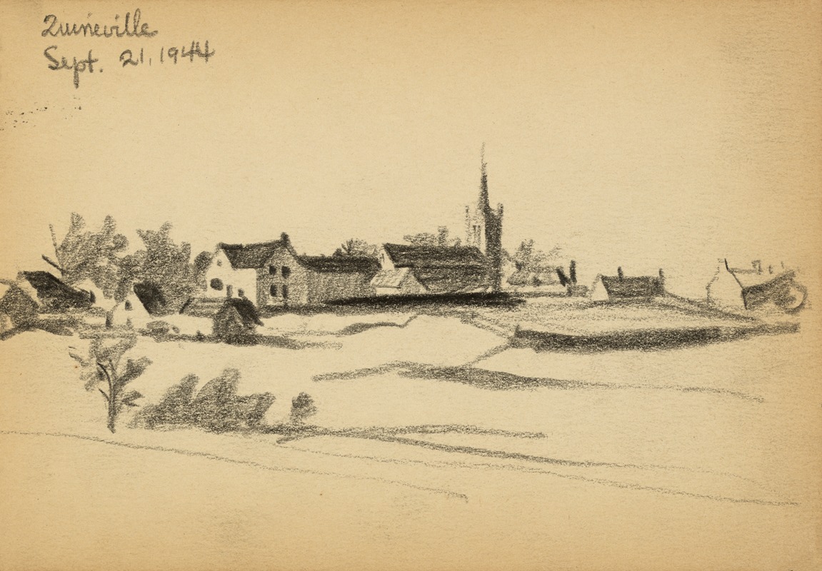 Quinéville by Victor Alfred Lundy, 1944 — digital art print download