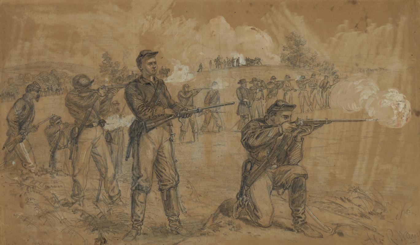 1st Maine Cavalry Skirmishing — Alfred Rudolph Waud