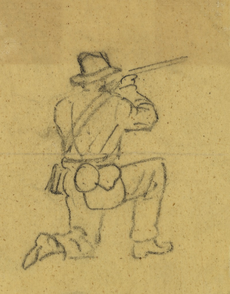 A kneeling rifleman by Альфред Рудольф Уод, 1860-1865 — digital art print download