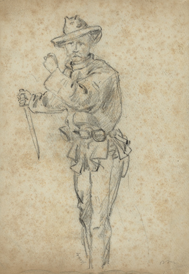 A soldier with a knife by Альфред Рудольф Уод, 1860-1865 — digital art print download