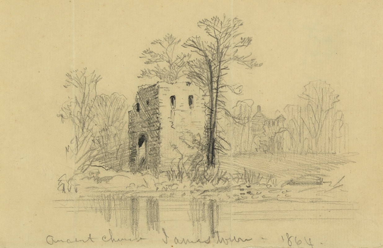 Ancient Church. Jamestown 1864 — Alfred Rudolph Waud