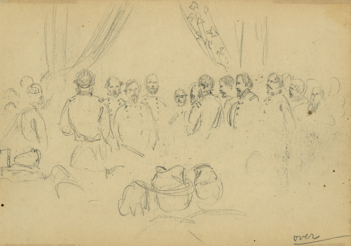 Assembled officers by Alfred Rudolph Waud, 1860-1865 — digital art print download