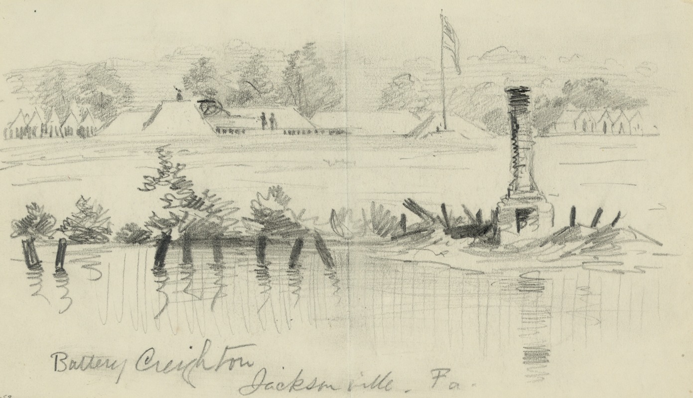 Battery Creighton. Jacksonville, Fa. by Альфред Рудольф Уод, 1862-1864 — digital art print download