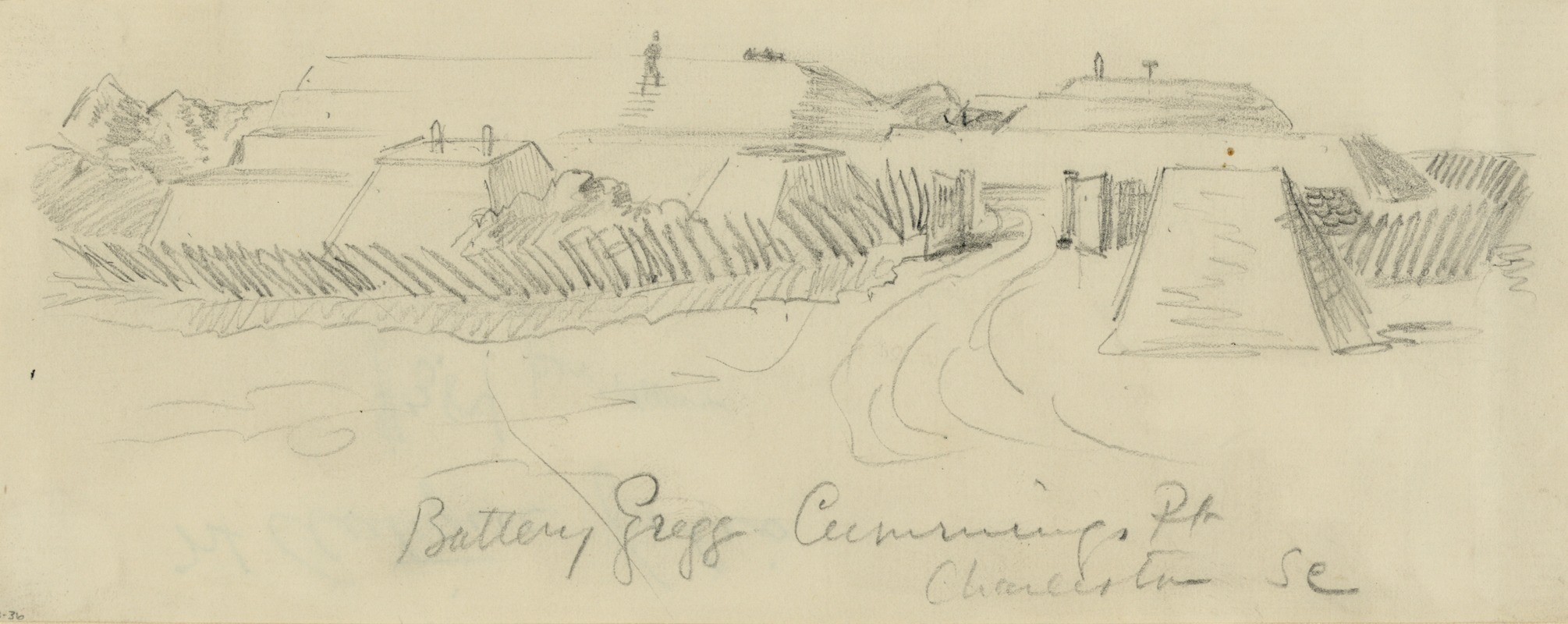 Battery Gregg. Cummings Pt. Charleston SC — Alfred Rudolph Waud