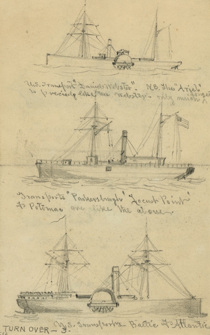Broadside views of three steamships — Альфред Рудольф Уод
